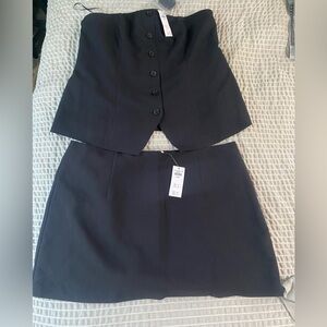 Abercrombie black set - strapless vest top and skort